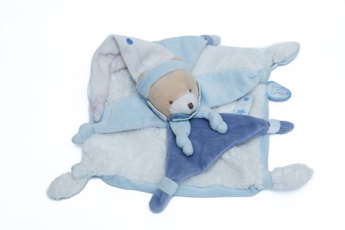 Ours petit chou doudou bleu - petit,