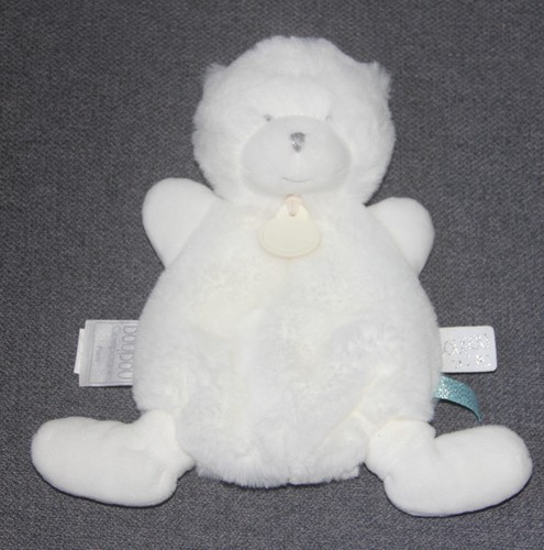 Doudou plat ours blanc - doudou,